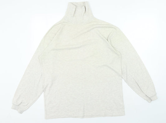 ANTARTEX Womens Beige High Neck Cotton Pullover Jumper Size M