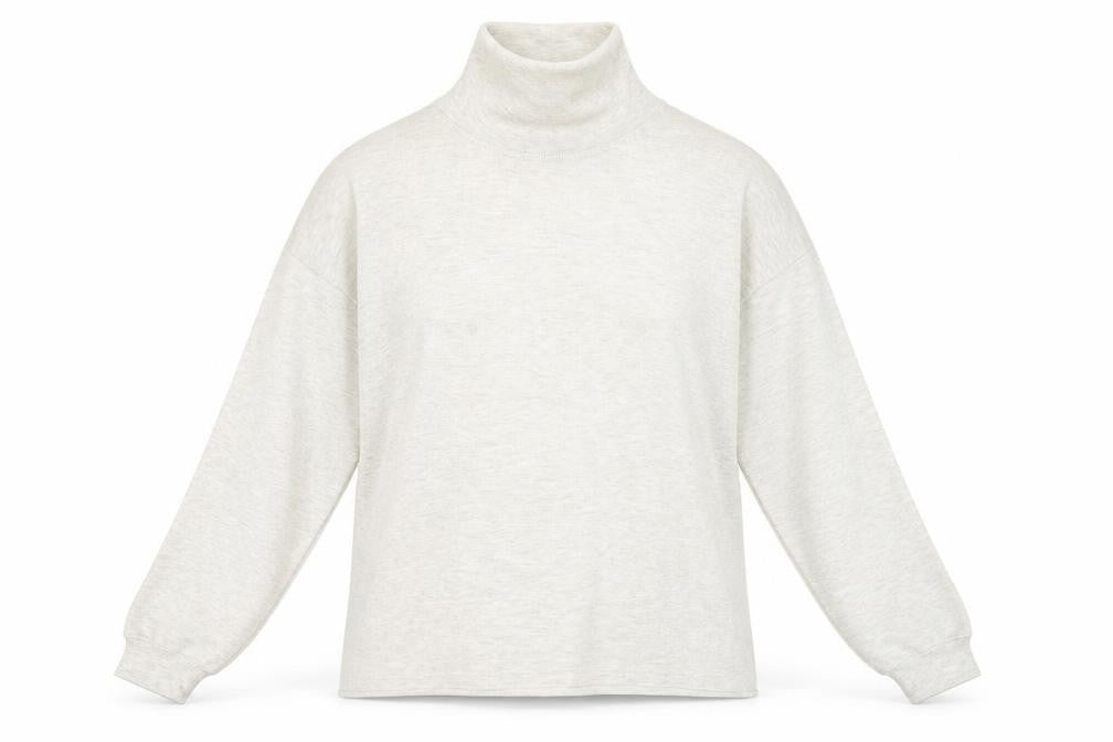 ANTARTEX Womens Beige High Neck Cotton Pullover Jumper Size M