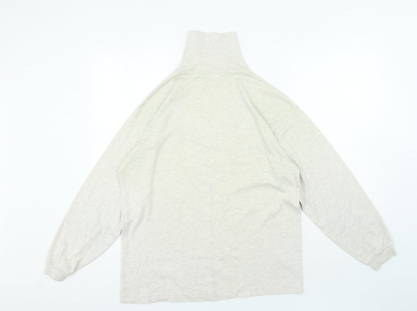 ANTARTEX Womens Beige High Neck Cotton Pullover Jumper Size M