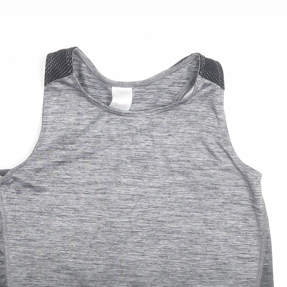 F&F Girls Black Polyester Basic Tank Size 7-8 Years Crew Neck Pullover