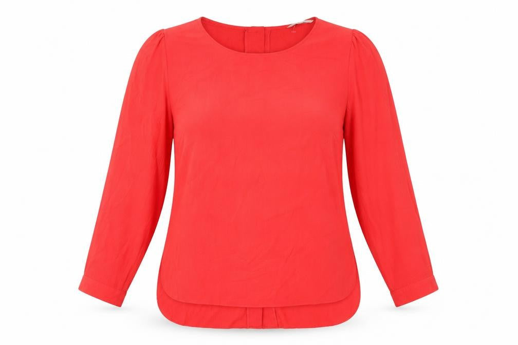 George Womens Red Polyester Basic Button-Up Size 14 Scoop Neck