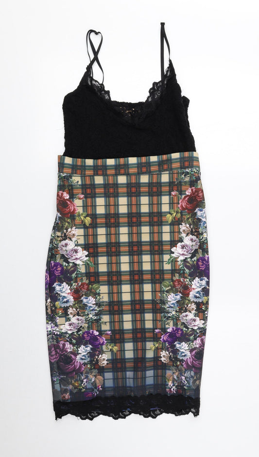 Zara Womens Multicoloured Geometric Polyester Bodycon Size S Sweetheart Pullover