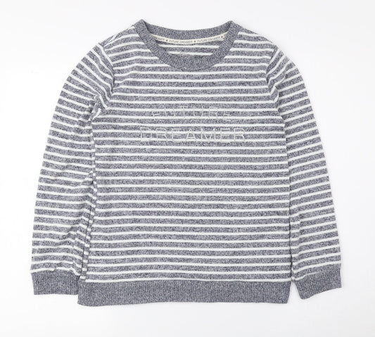 Love to Lounge Womens Blue Round Neck Striped Polyester Pullover Jumper Size XS - Future Dreamer