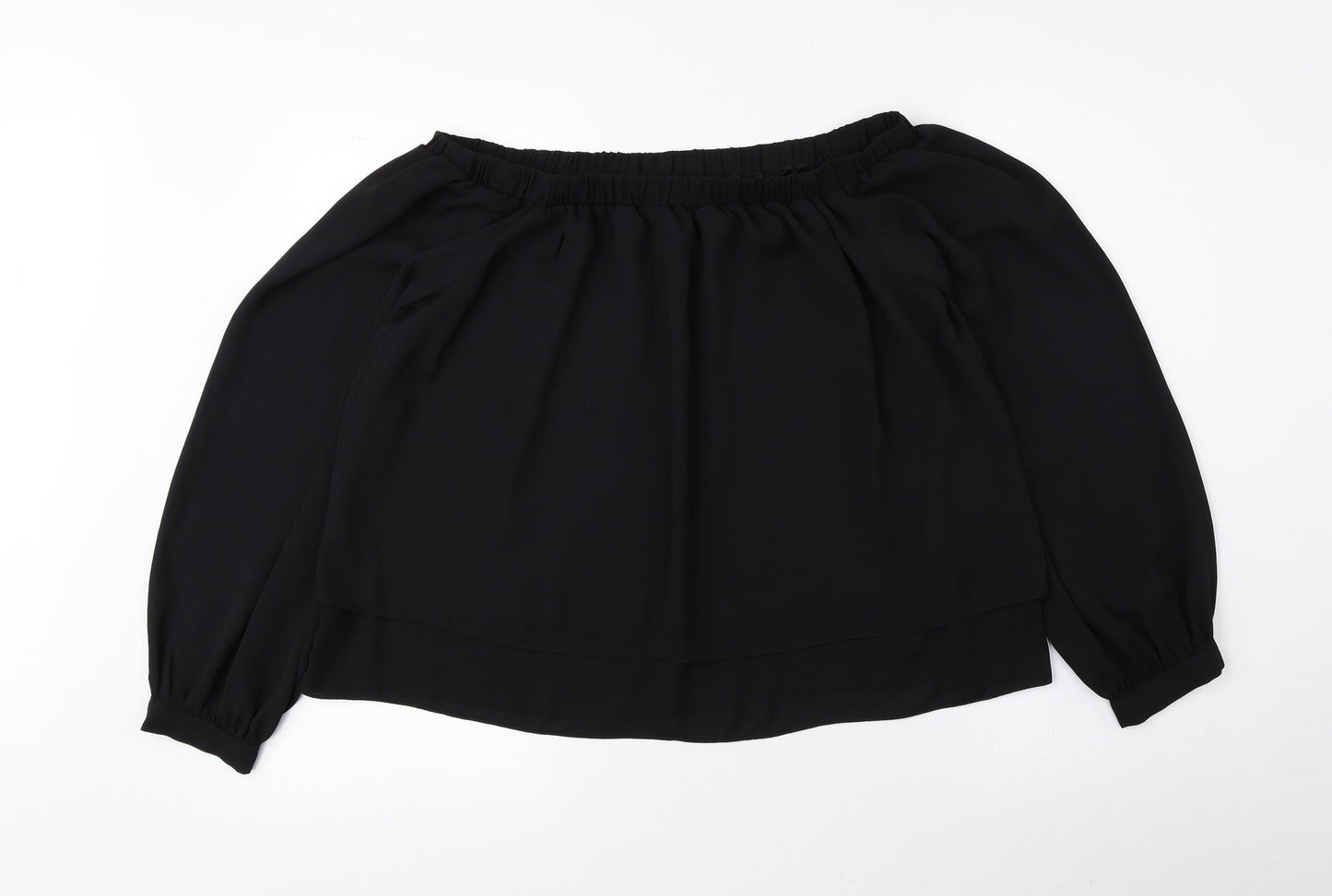 ASOS Womens Black Polyester Basic Blouse Size 12 Off the Shoulder