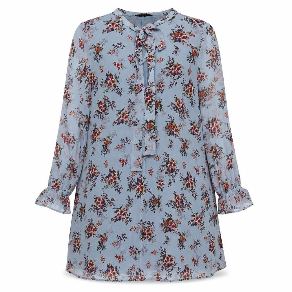 Limited Edition Womens Blue Floral Polyester A-Line Size 10 Round Neck Tie