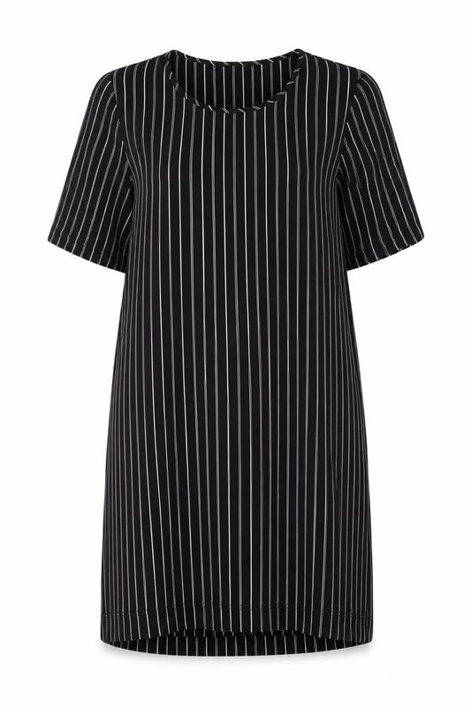 Monki Womens Black Striped Polyester T-Shirt Dress Size S Round Neck Pullover