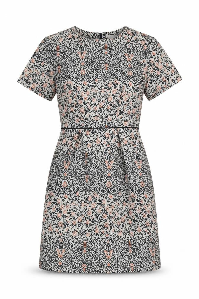 H&M Womens Multicoloured Floral Polyester A-Line Size 6 Round Neck Zip