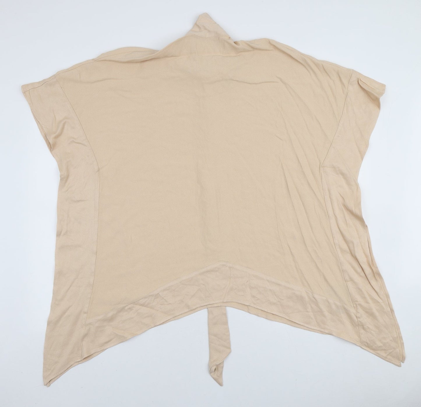 H&M Womens Beige Viscose Tunic Blouse Size XS High Neck