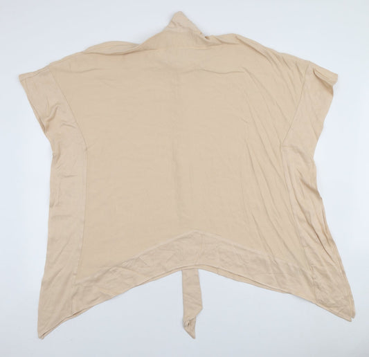 H&M Womens Beige Viscose Tunic Blouse Size XS High Neck