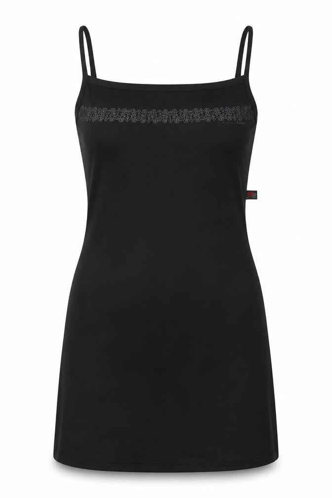 Aztec rose Womens Black Elastane Bodycon Size 36 Square Neck - Logo