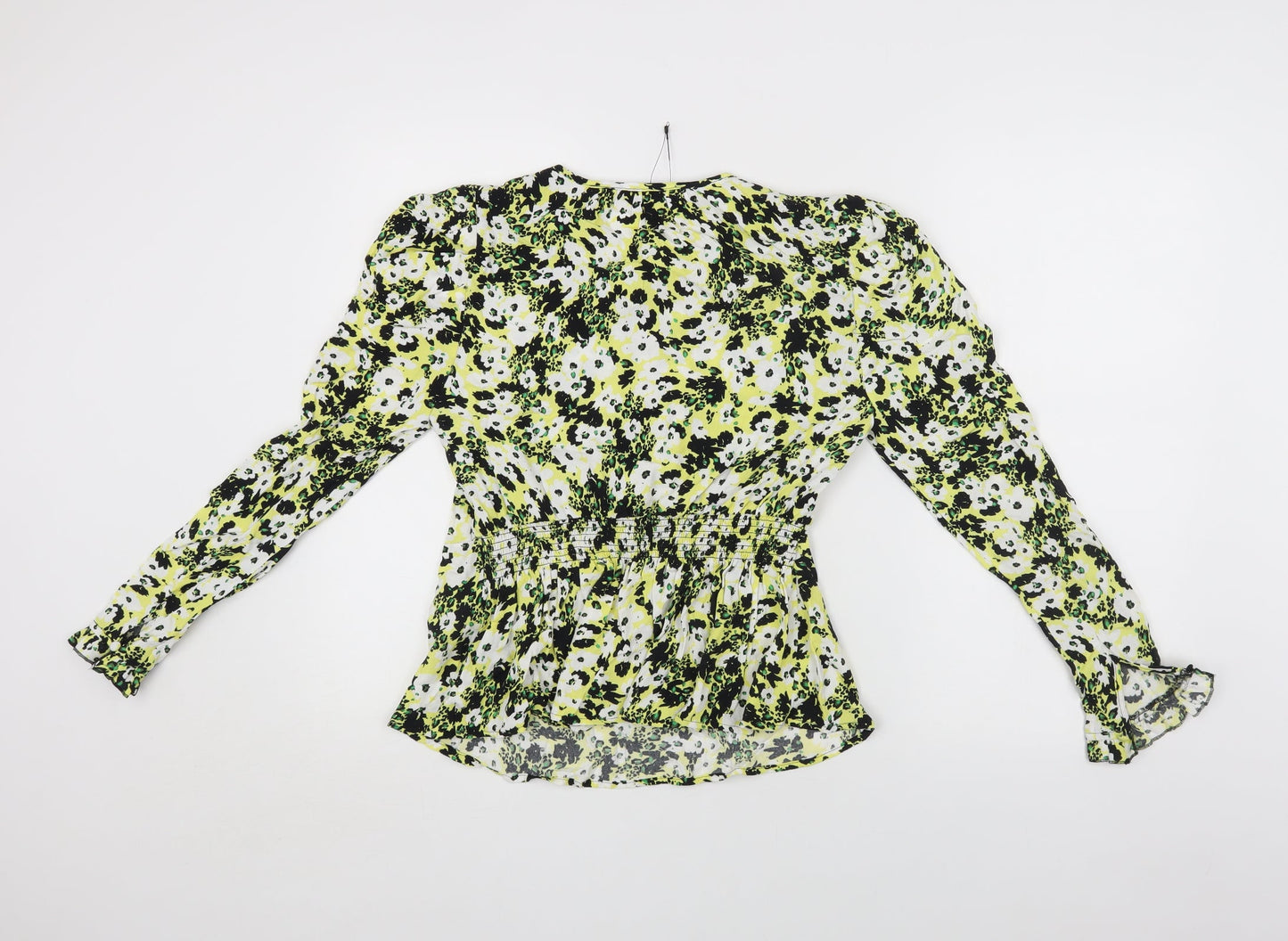 Marks and Spencer Womens Multicoloured Floral Viscose Basic Button-Up Size 6 Round Neck