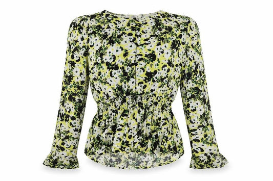 Marks and Spencer Womens Multicoloured Floral Viscose Basic Button-Up Size 6 Round Neck