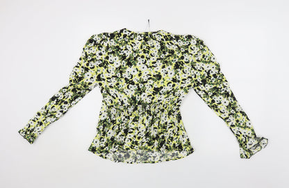 Marks & Spencer Womens Multicoloured Floral Viscose Basic Button-Up Size 6 Round Neck