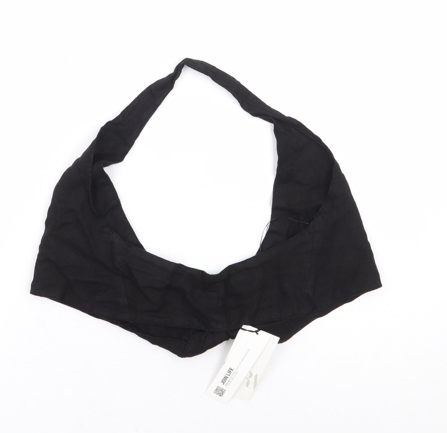 Zara Womens Black Linen Cropped Tank Size S Halter - Bralette