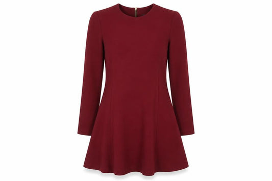 Primark Womens Red Polyester A-Line Size 8 Round Neck Zip