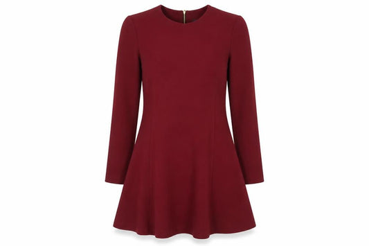 Primark Womens Red Polyester A-Line Size 8 Round Neck Zip