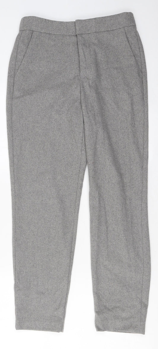 L.O.G.G. Womens Grey Polyester Trousers Size 6 L35 in Regular Zip