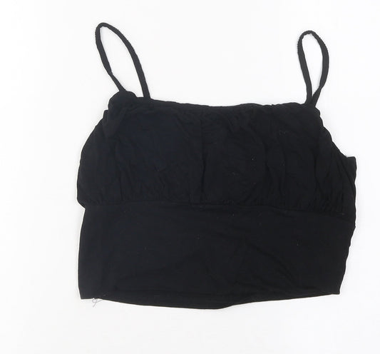 Primark Girls Black Polyester Camisole Casual Size S Sweetheart Pullover - Cropped