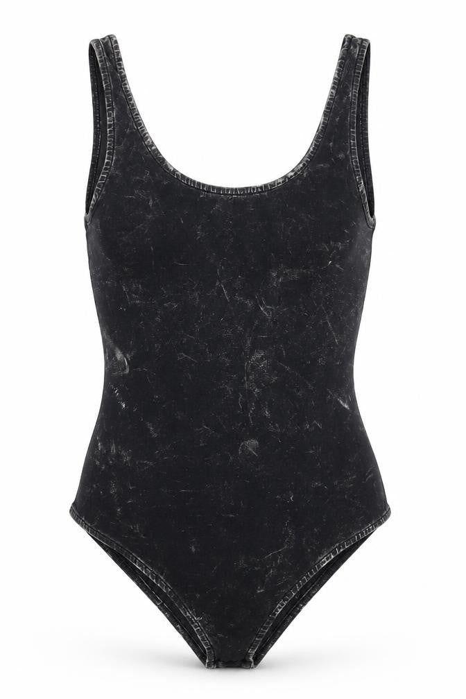 Divided Womens Black Ombré Polyester Bodysuit One-Piece Size S Snap