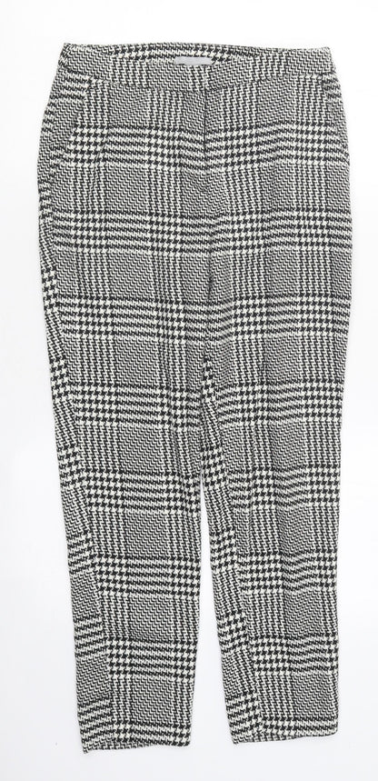 H&M Womens Multicoloured Plaid Polyester Trousers Size 4 L35 in Regular Hook & Loop