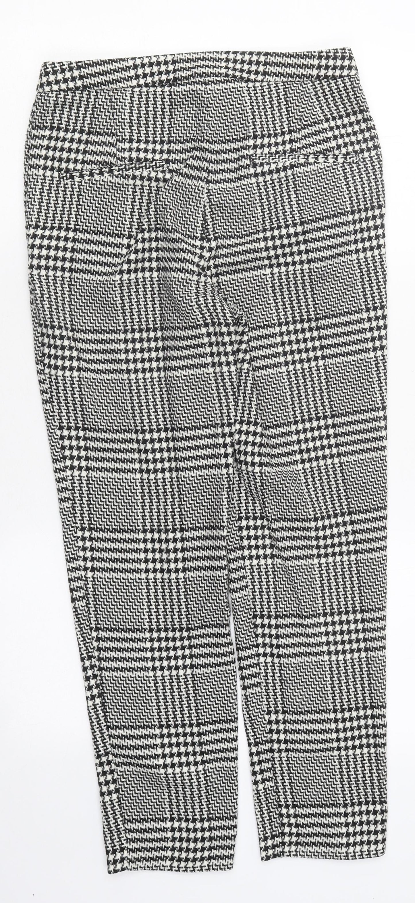H&M Womens Multicoloured Plaid Polyester Trousers Size 4 L35 in Regular Hook & Loop