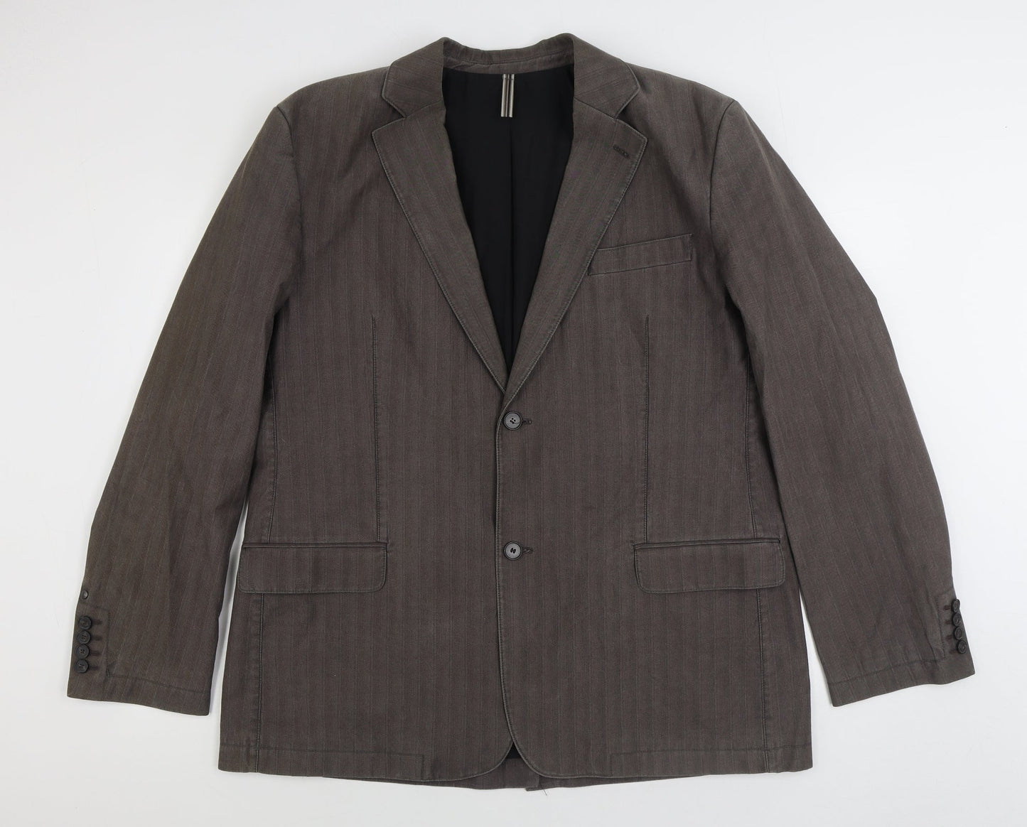 Preworn Mens Brown Polyester Jacket Suit Jacket Size 44