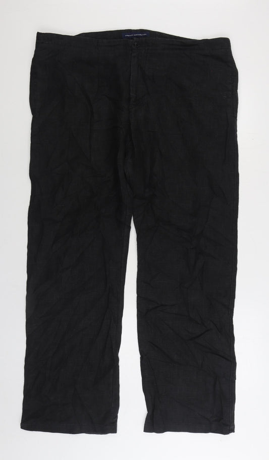 French Connection Womens Black Cotton Trousers Size 36 in L32 in Regular Zip