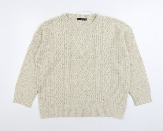 Atmosphere Womens Ivory Round Neck Acrylic Pullover Jumper Size 12