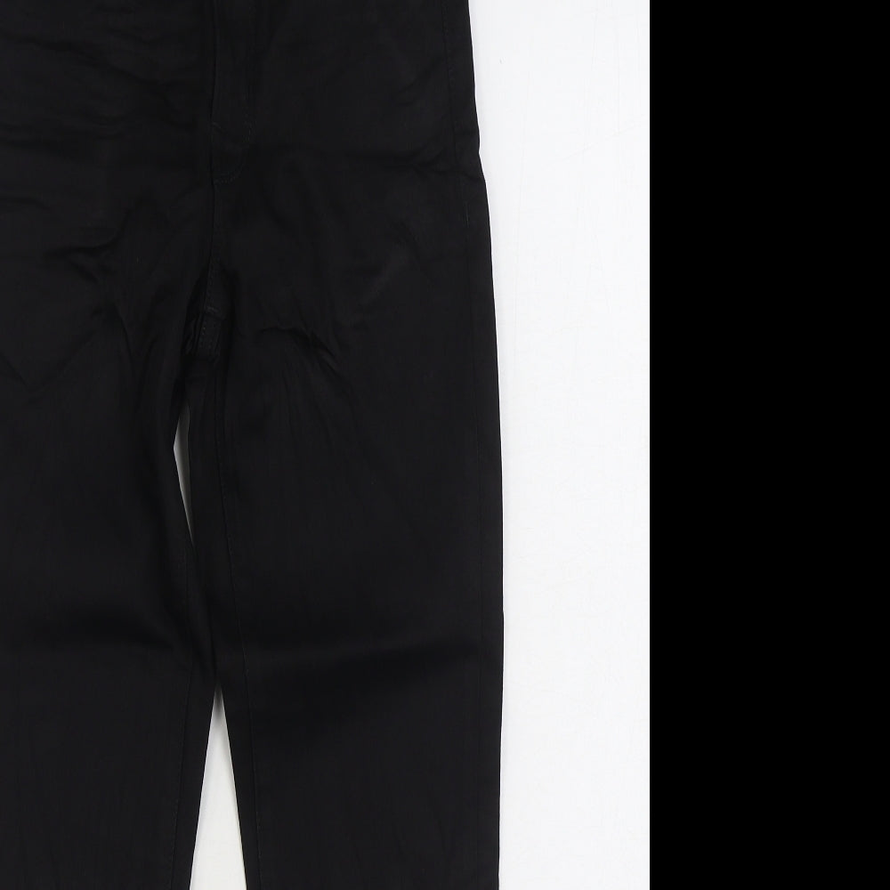 Marks and Spencer Womens Black Cotton Straight Jeans Size 8 L24 in Regular Zip