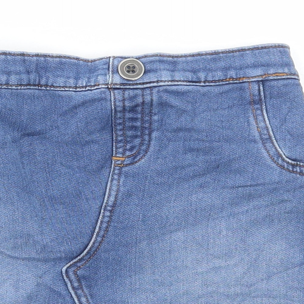 NEXT Girls Blue Cotton A-Line Skirt Size 4-5 Years Regular Pull On