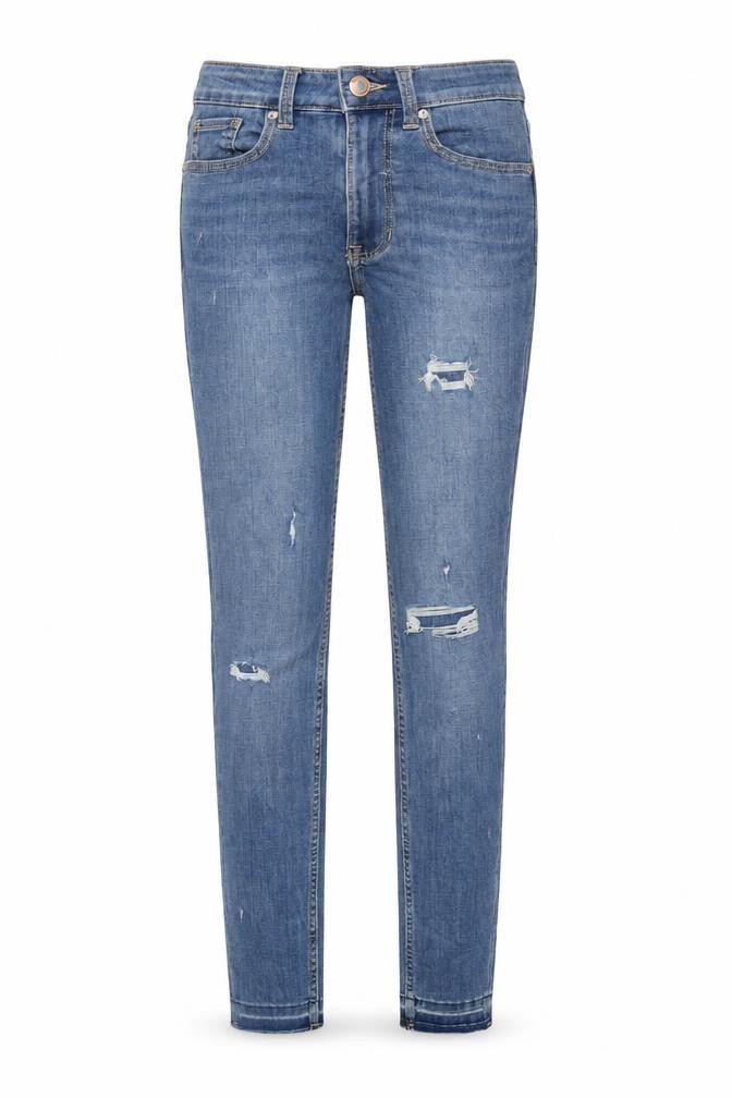 Marks & Spencer Womens Blue Cotton Skinny Jeans Size 6 L28 in Regular Zip