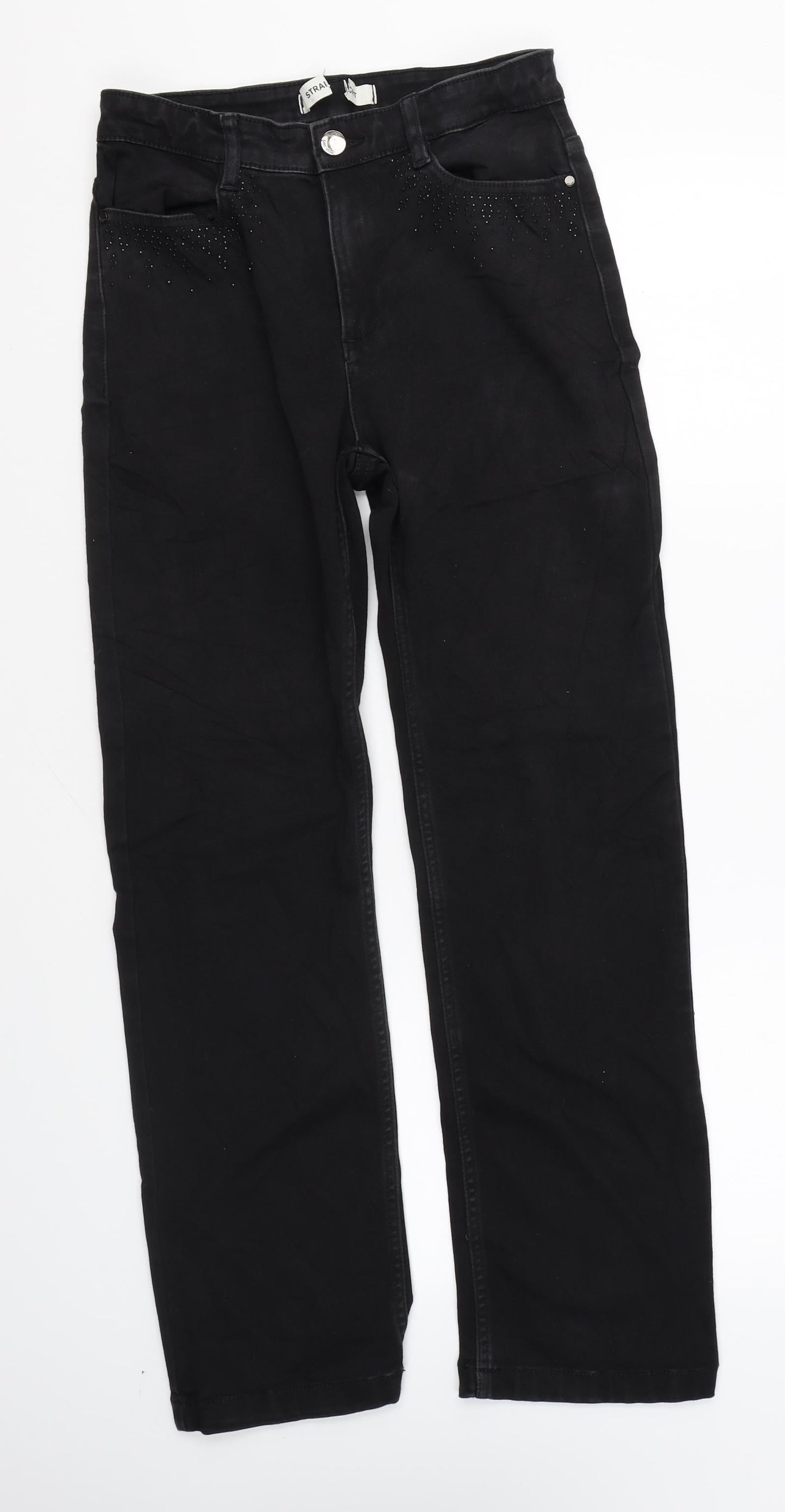 Marks and Spencer Womens Black Cotton Skinny Jeans Size 28 in L27 in Regular Zip