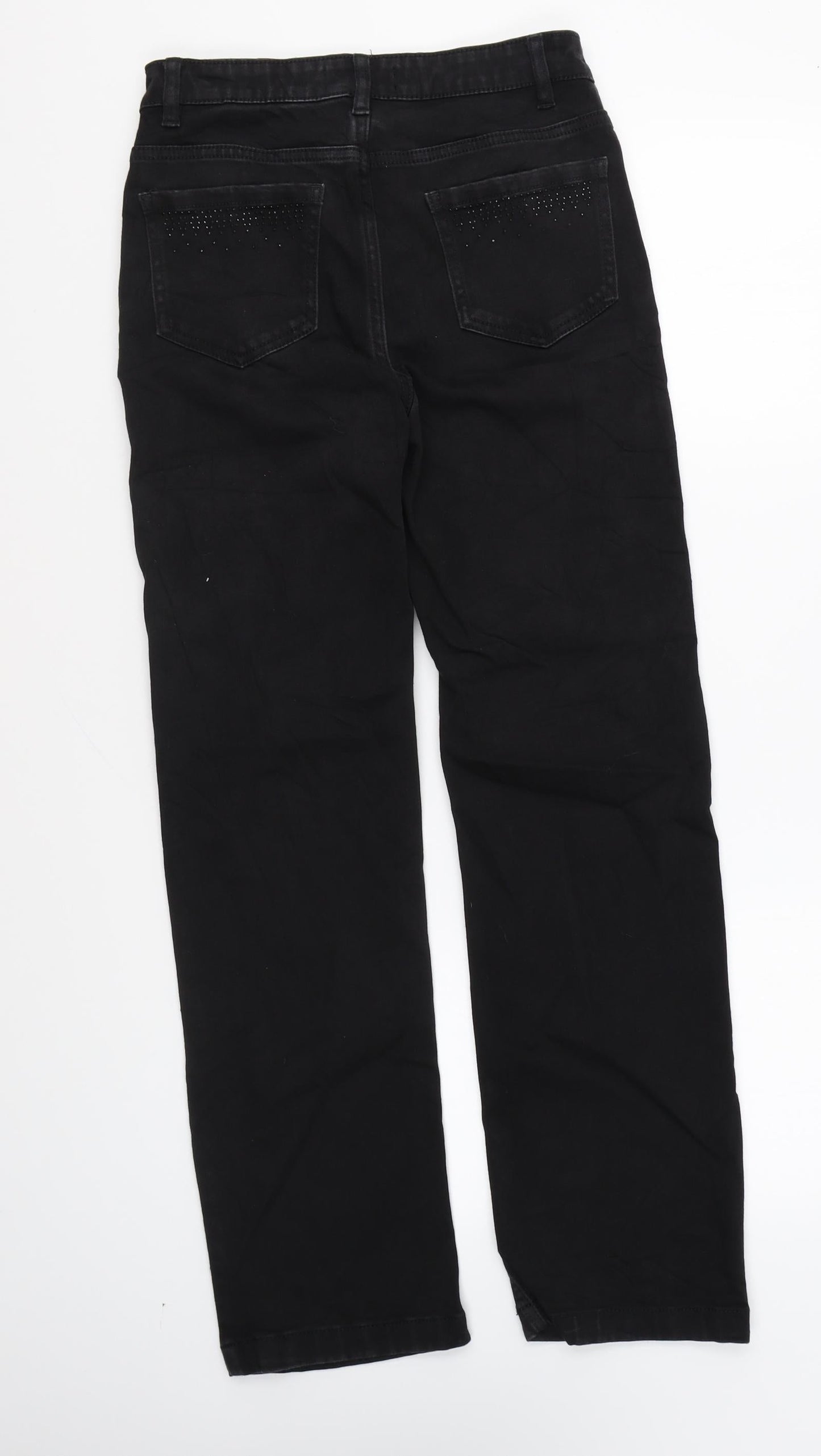 Marks and Spencer Womens Black Cotton Skinny Jeans Size 28 in L27 in Regular Zip