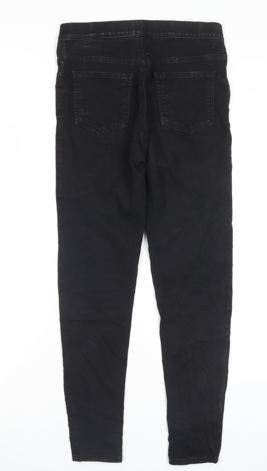 Marks and Spencer Womens Black Cotton Jegging Trousers Size 10 L27 in Regular