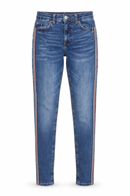 Marks & Spencer Womens Blue Cotton Skinny Jeans Size 6 L29 in Regular Button