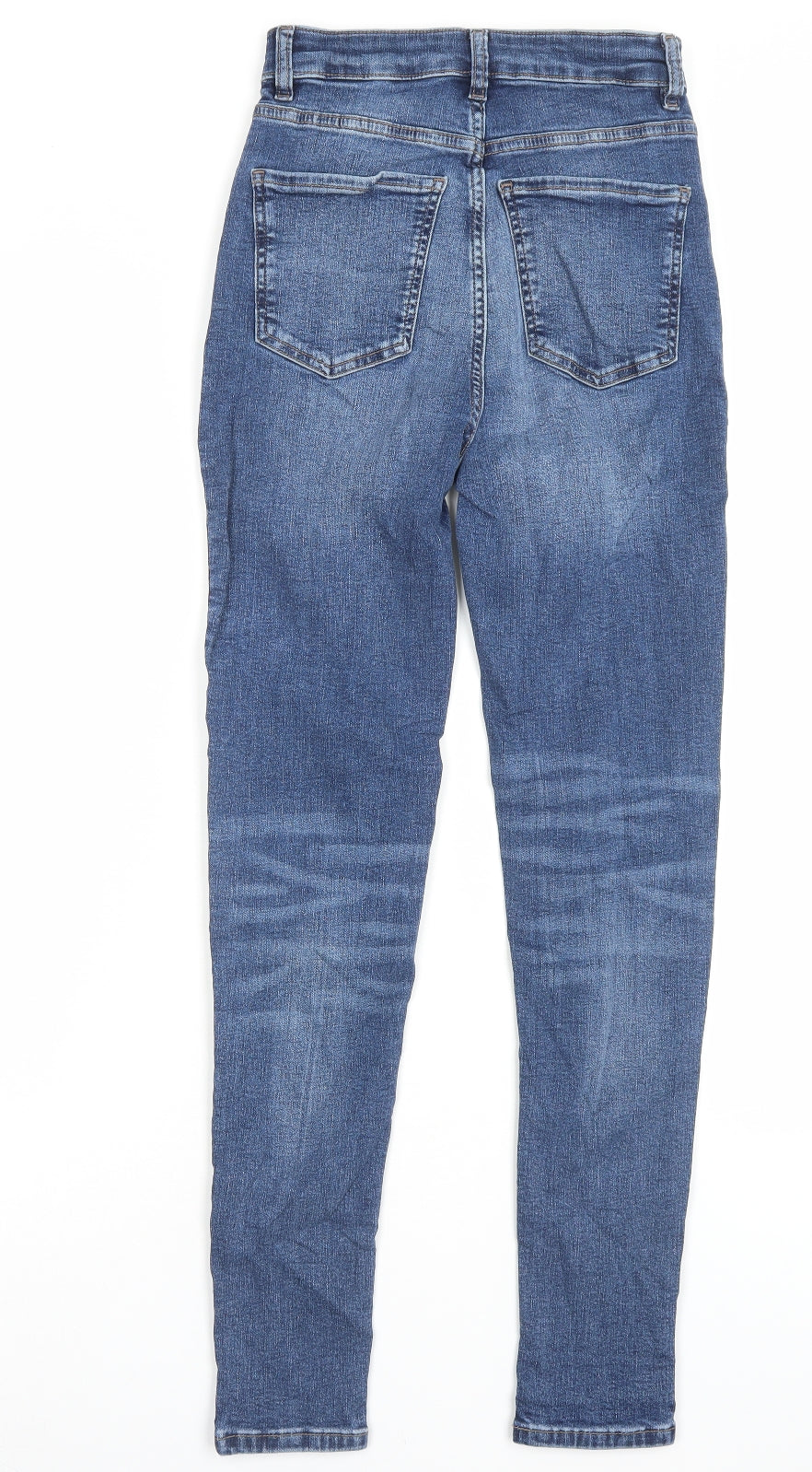 Marks and Spencer Womens Blue Cotton Skinny Jeans Size 6 L29 in Regular Button