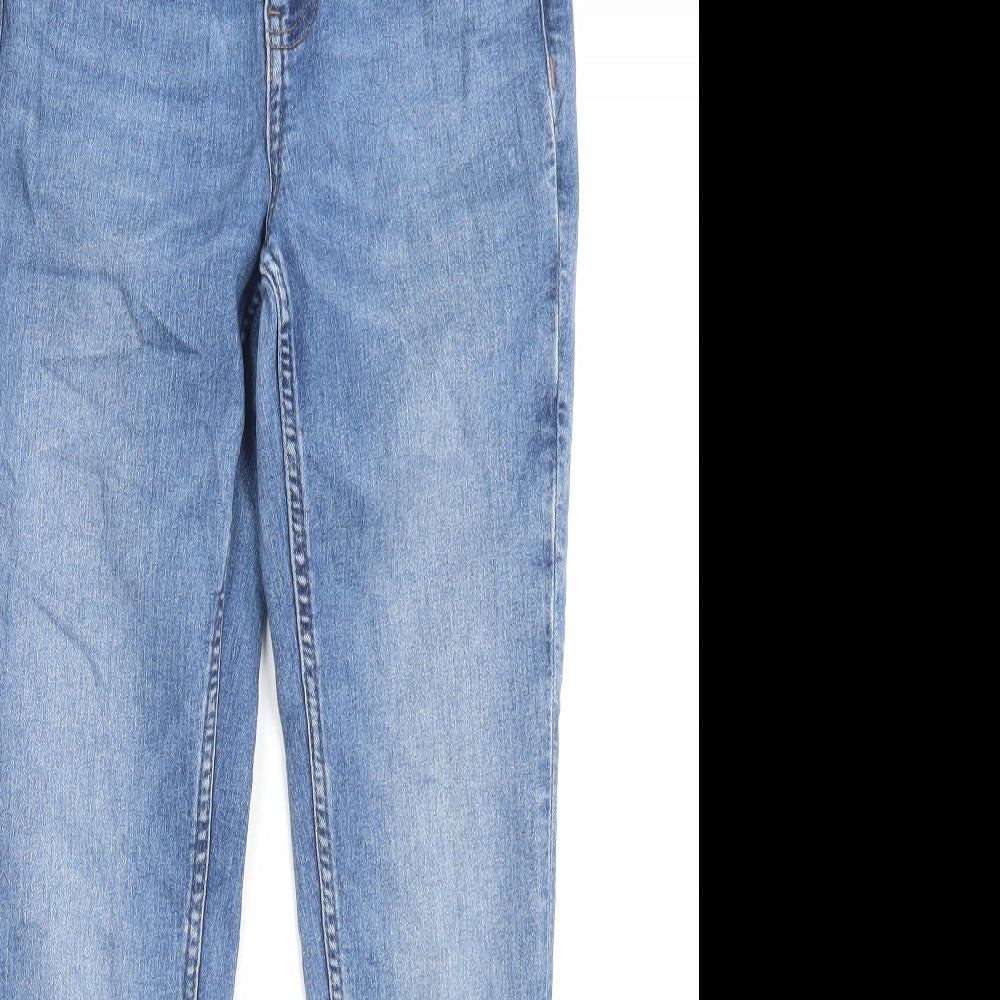 Marks and Spencer Womens Blue Cotton Skinny Jeans Size 8 L26 in Regular Button