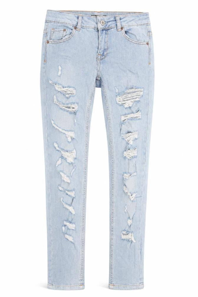 Pull&Bear Womens Blue Cotton Skinny Jeans Size 6 L29 in Regular Button