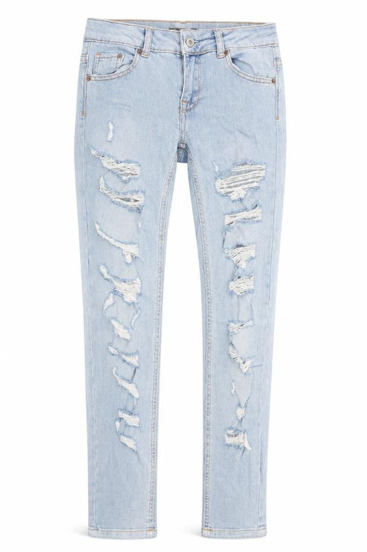 Pull&Bear Womens Blue Cotton Skinny Jeans Size 6 L29 in Regular Button