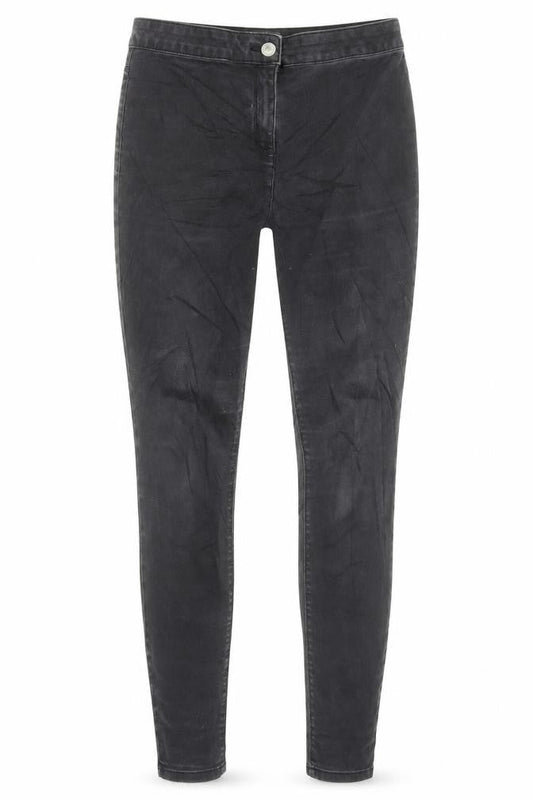 Papaya Womens Grey Cotton Skinny Jeans Size 12 L28 in Regular Button