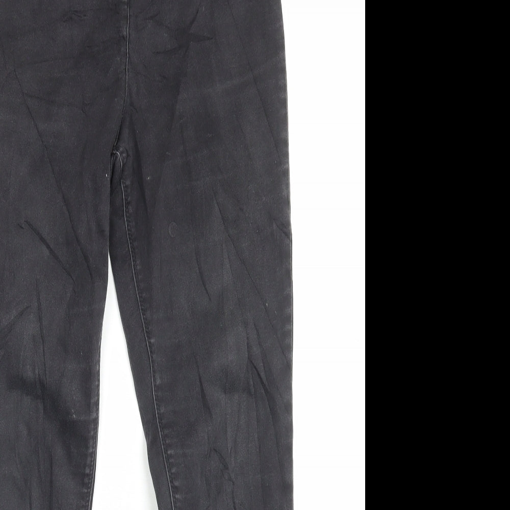Papaya Womens Grey Cotton Skinny Jeans Size 12 L28 in Regular Button