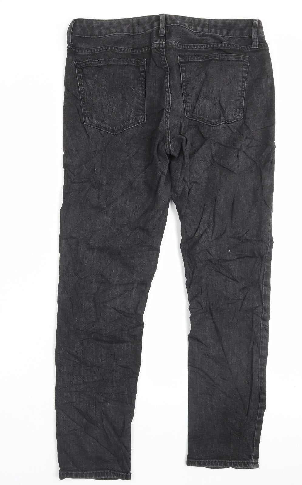 Gap Mens Black Cotton Straight Jeans Size 31 in L29 in Regular Button - Short Leg