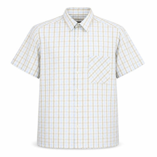 Next Mens White Plaid Cotton Button-Up Size L Collared Button