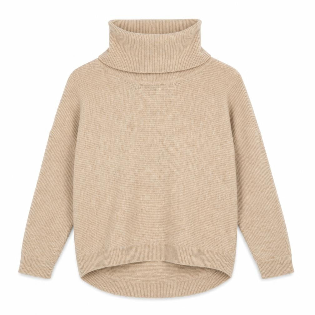 Miss Selfridge Womens Beige Roll Neck Acrylic Pullover Jumper Size 10