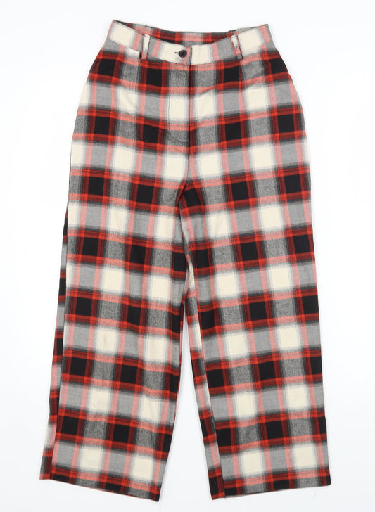 LIGHT BEFORE DARK Womens Multicoloured Check Polyester Trousers Size XS L22 in Regular Button
