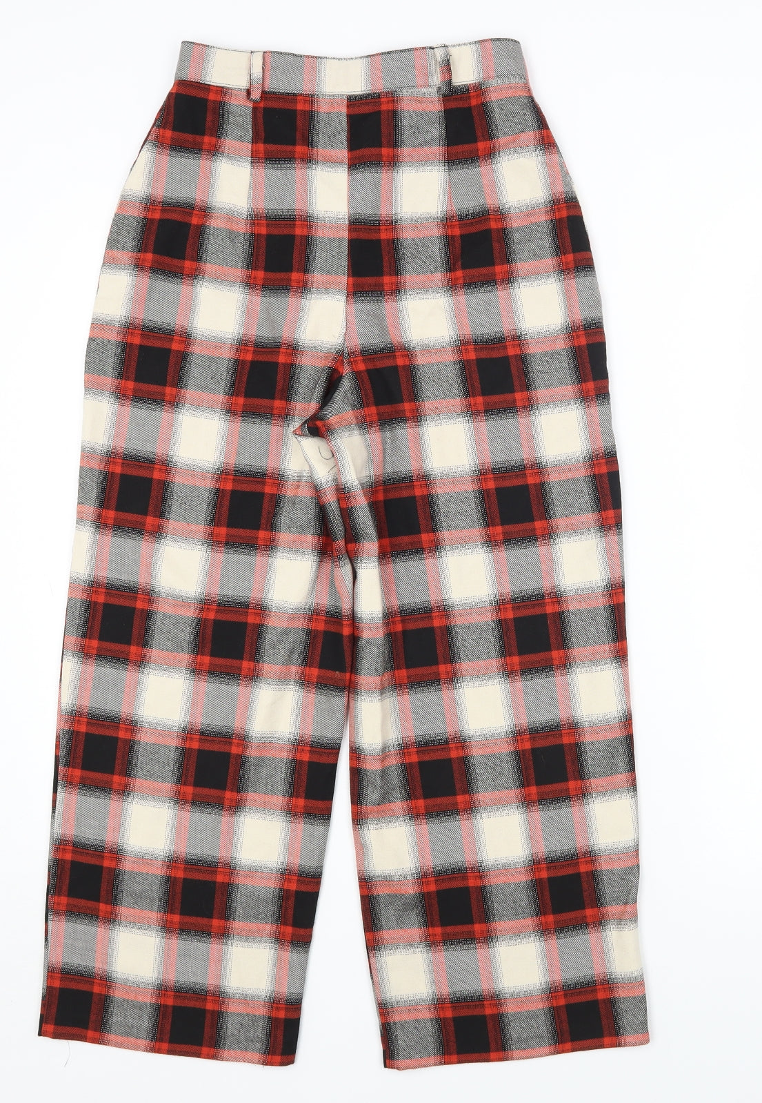 LIGHT BEFORE DARK Womens Multicoloured Check Polyester Trousers Size XS L22 in Regular Button