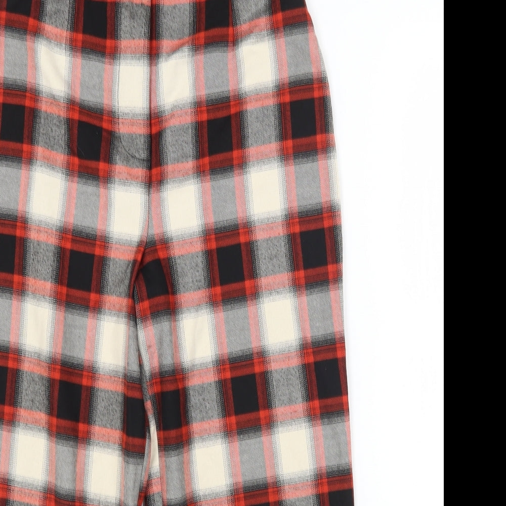 LIGHT BEFORE DARK Womens Multicoloured Check Polyester Trousers Size XS L22 in Regular Button