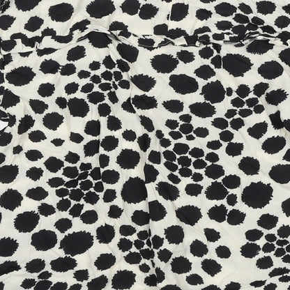 Next Womens Ivory Polka Dot Viscose Basic Blouse Size 10 Round Neck
