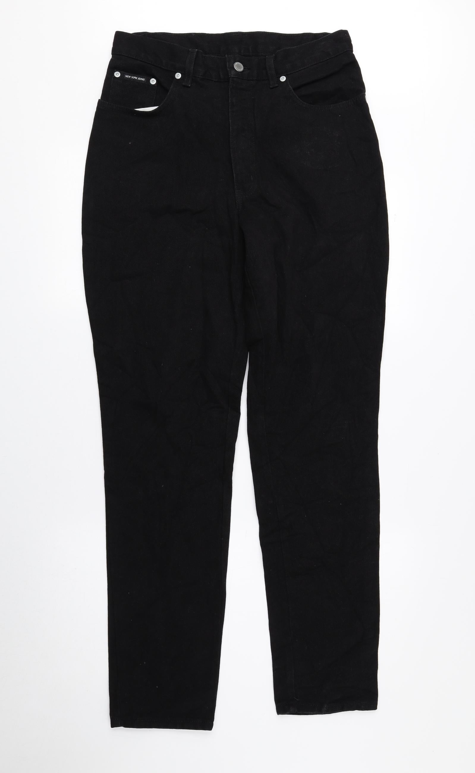 New York Womens Black 100% Cotton Tapered Jeans Size 8 L30 in