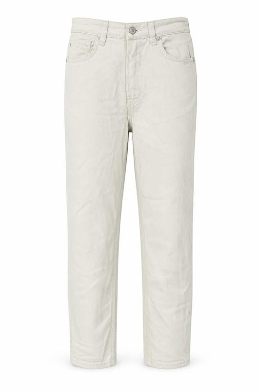 Stradivarius Womens Ivory Cotton Mom Jeans Size 10 L26 in Regular Zip